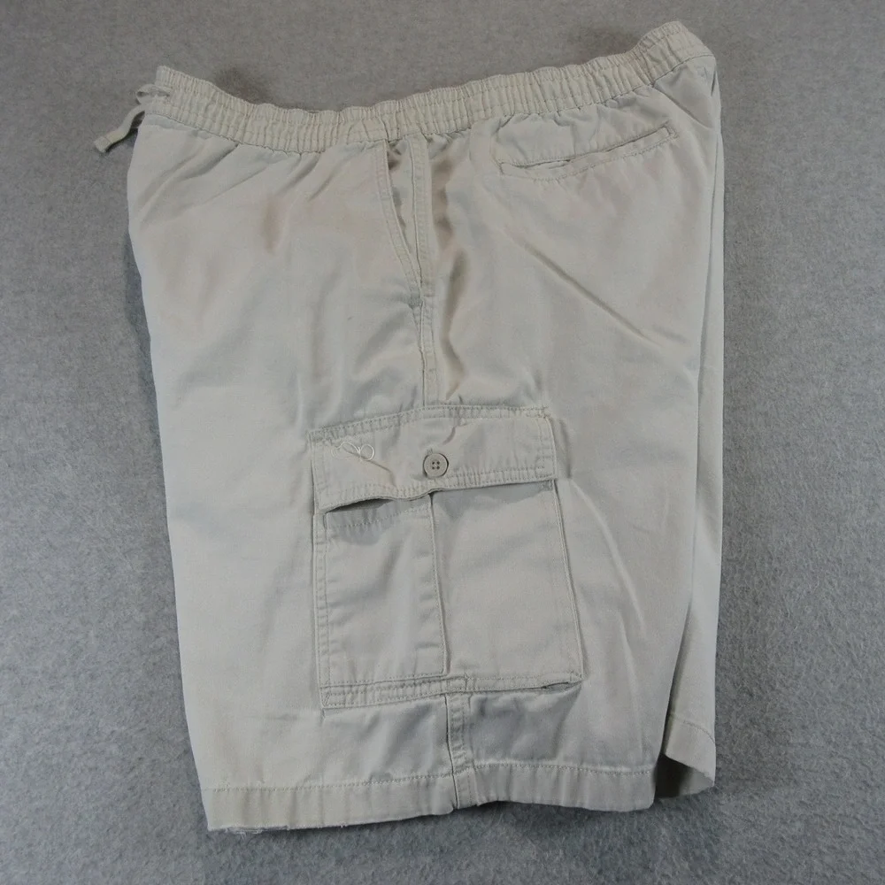 Ocean Pacific Mens Pull On Cargo Shorts XL x 10 Beige Cotton Elastic Waist